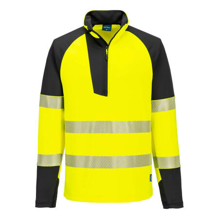 T172 PW3 Hi-Vis 1/4 Zip Sweatshirt Yellow/Black