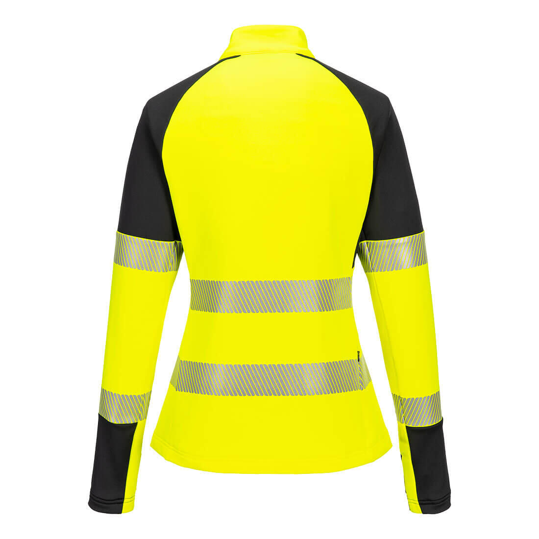 T173 PW3 Hi-Vis Women's 1/4 Zip Sweatshirt Yellow/Black - Image 2