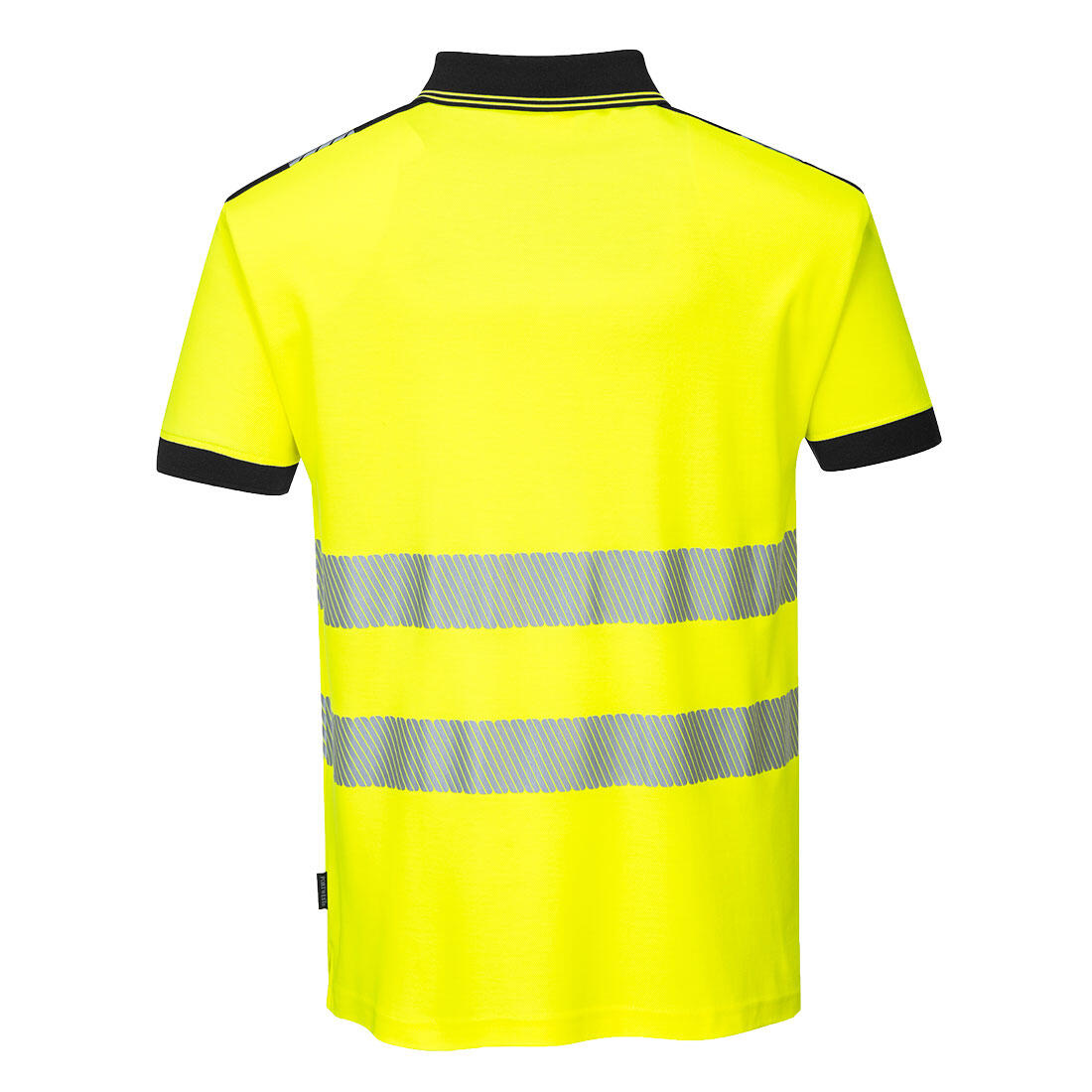 T180 PW3 Hi-Vis Cotton Comfort Polo Shirt S/S Yellow/Black - Image 2
