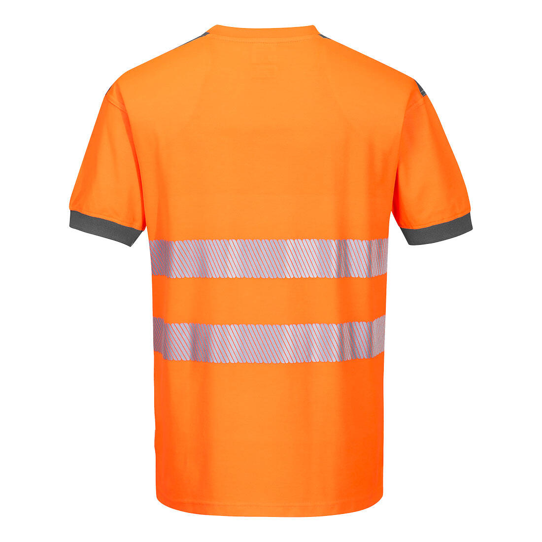 T181 PW3 Hi-Vis Cotton Comfort T-Shirt S/S Orange/Grey - Image 2