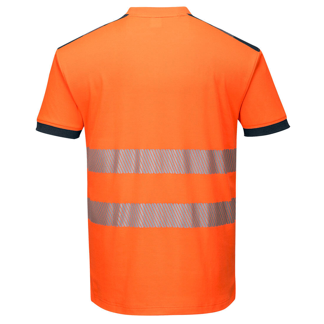 T181 PW3 Hi-Vis Cotton Comfort T-Shirt S/S Orange/Navy - Image 2
