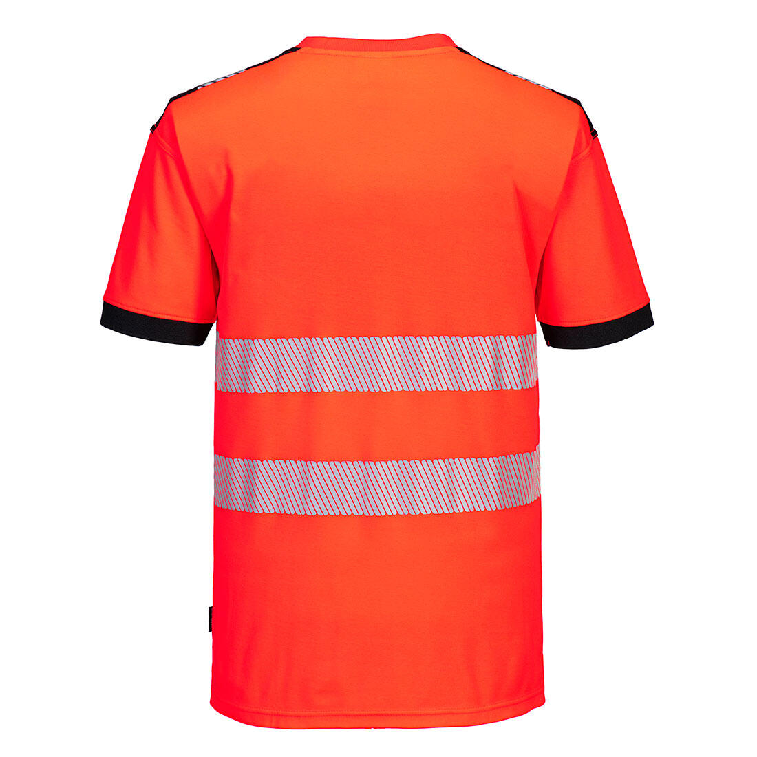 T181 PW3 Hi-Vis Cotton Comfort T-Shirt S/S Red/Black - Image 2