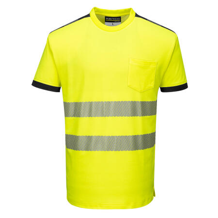 T181 PW3 Hi-Vis Cotton Comfort T-Shirt S/S Yellow/Black