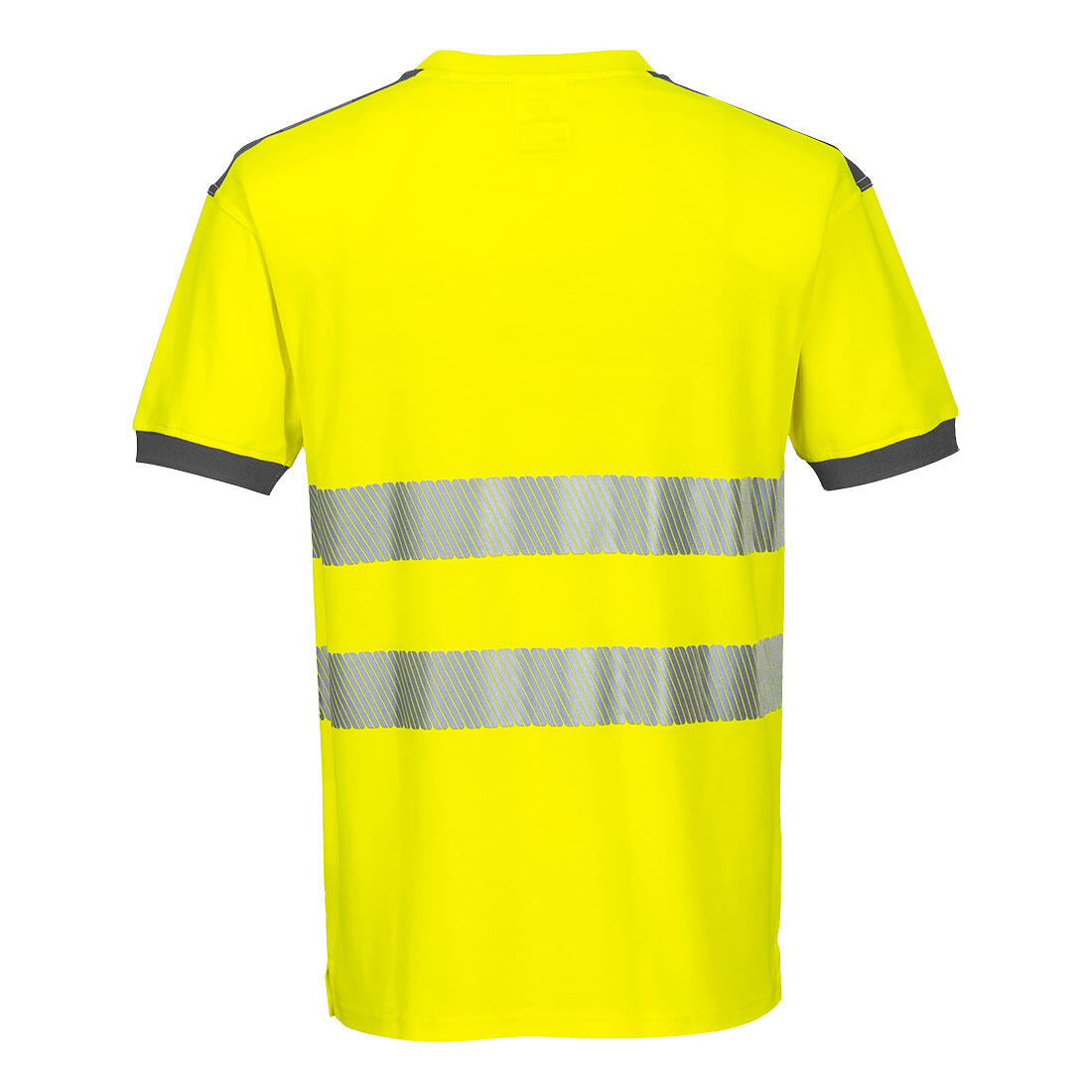 T181 PW3 Hi-Vis Cotton Comfort T-Shirt S/S Yellow/Grey - Image 2