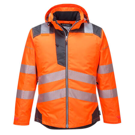 T400 PW3 Hi-Vis Winter Jacket  Orange/Grey