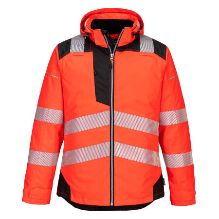 T400 PW3 Hi-Vis Winter Jacket  Red/Black