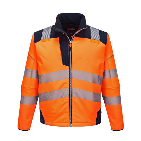 T402 PW3 Hi-Vis Softshell (3L) Orange/Navy