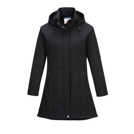 TK42 Carla Women's Hooded Softshell Jacket (3L) Black