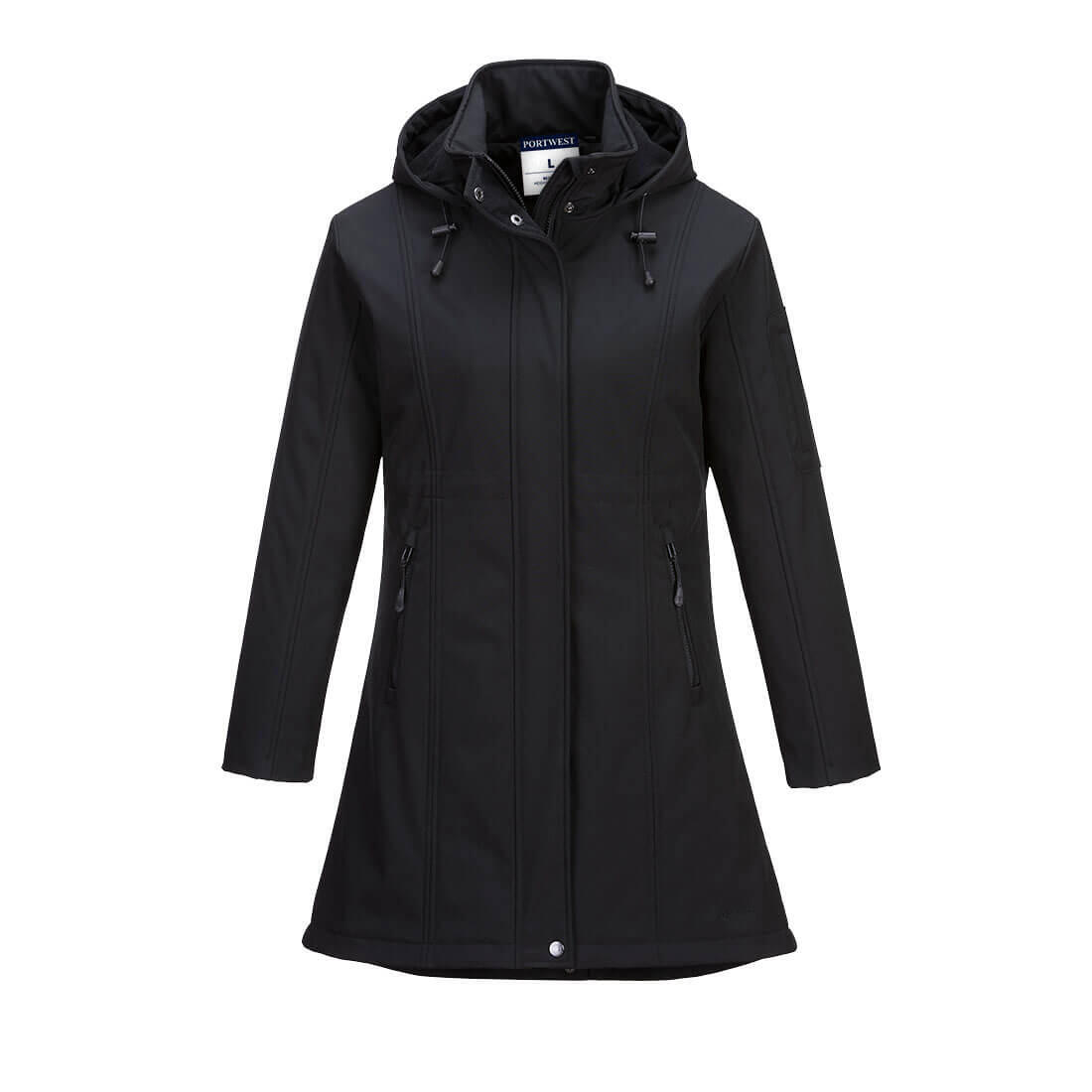 TK42 Carla Women's Hooded Softshell Jacket (3L) Black