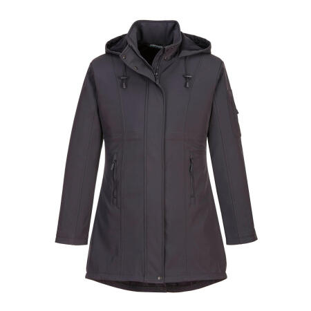 TK42 Carla Women's Hooded Softshell Jacket (3L) Charcoal Grey
