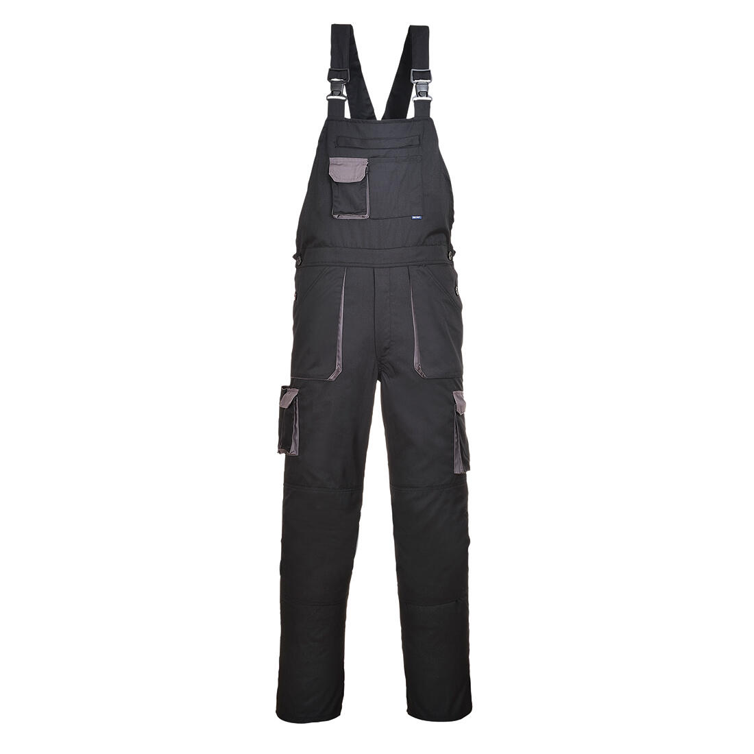 Portwest TX12 Portwest Texo Contrast Bib and Brace Black Tall