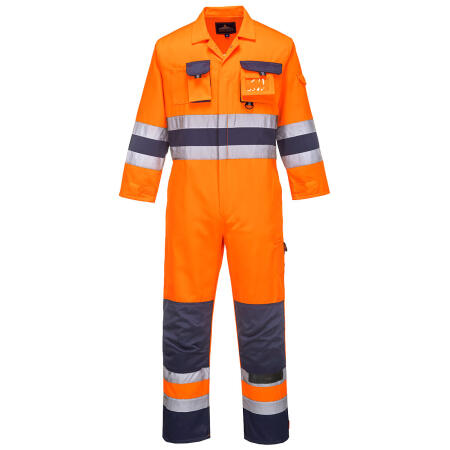 TX55 Nantes Hi-Vis Contrast Work Coverall Orange/Navy