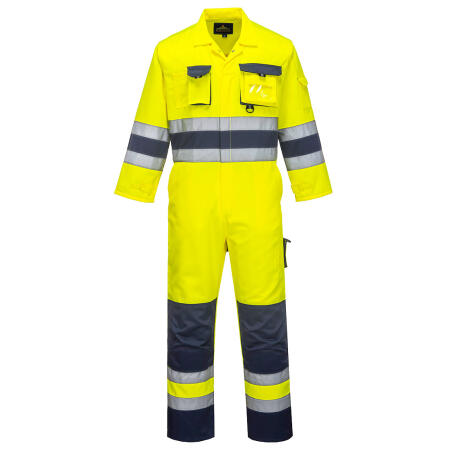 TX55 Nantes Hi-Vis Contrast Work Coverall Yellow/Navy
