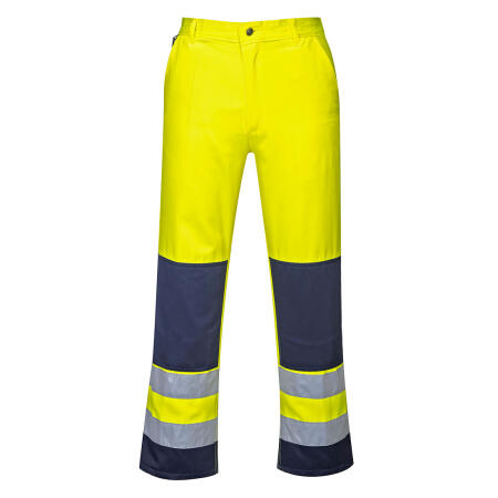 TX71 Seville Hi-Vis Contrast Work Trousers Yellow/Navy