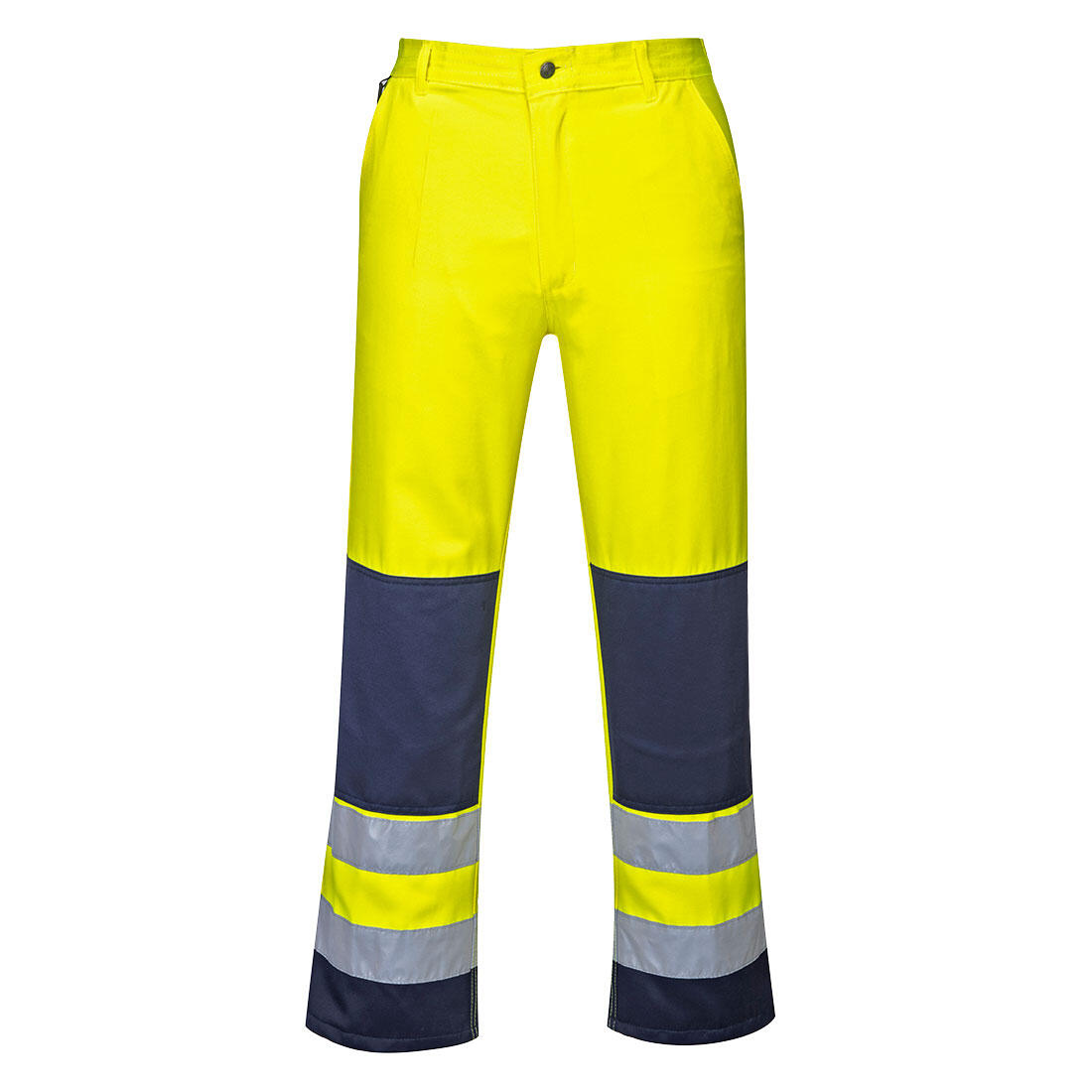 TX71 Seville Hi-Vis Contrast Work Trousers Yellow/Navy