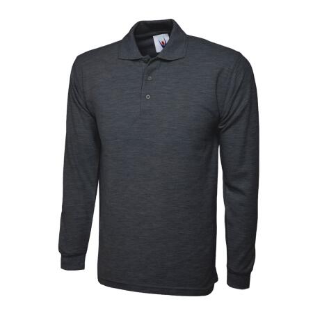Uneek Clothing UC113 Charcoal Longsleeve Classic Poloshirt