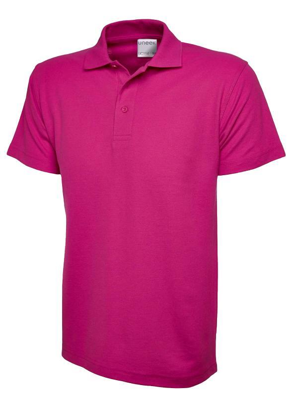 Uneek Clothing UC114 Hot Pink Mens Active Cotton Poloshirt