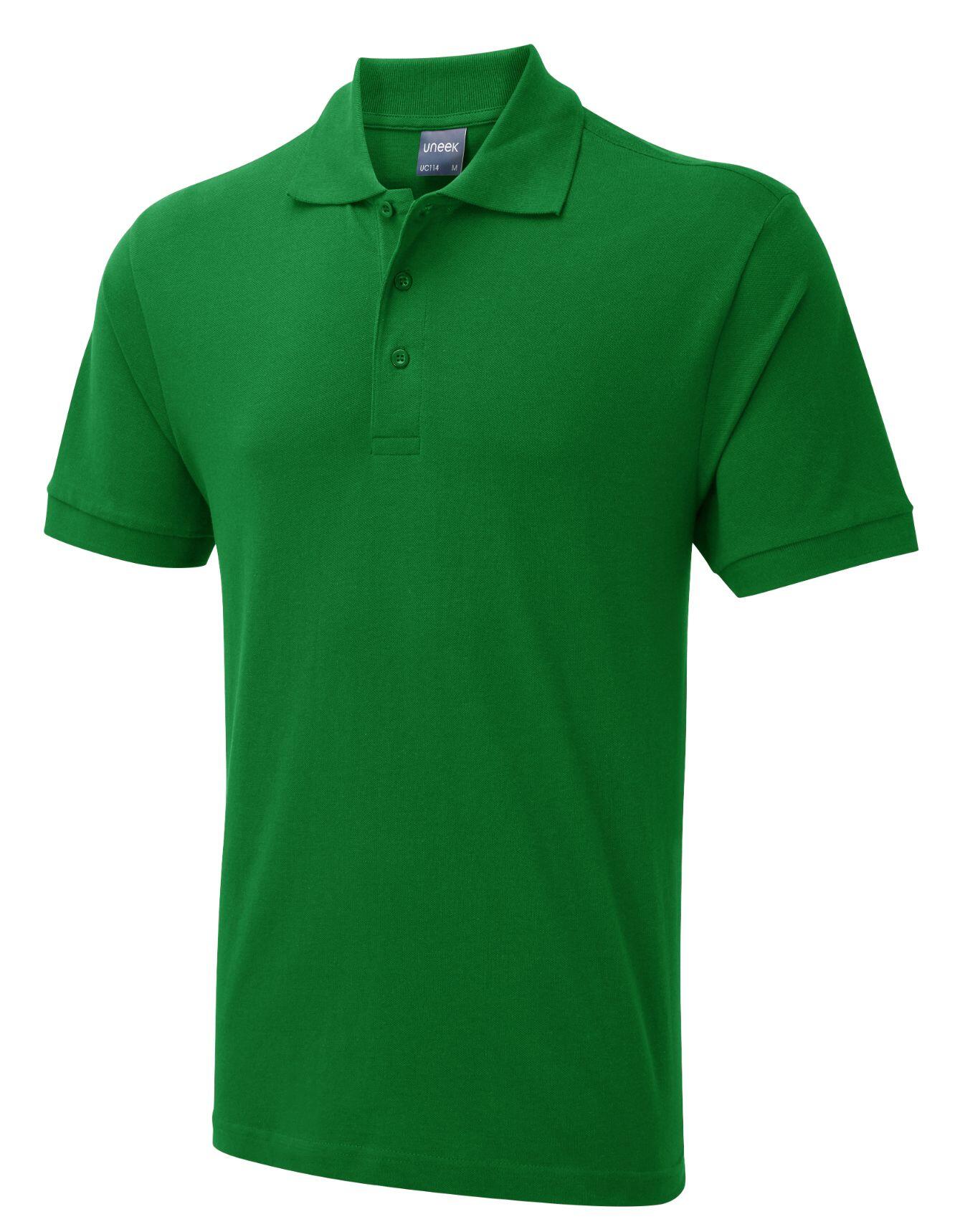 Uneek Clothing UC114 Kelly Green Mens Active Cotton Poloshirt