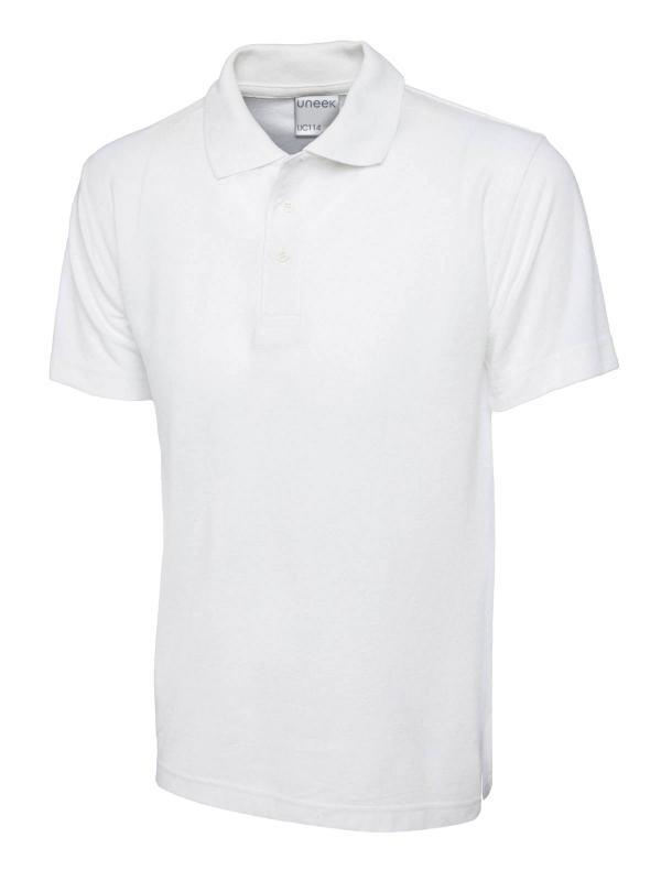 Uneek Clothing UC114 White Mens Active Cotton Poloshirt