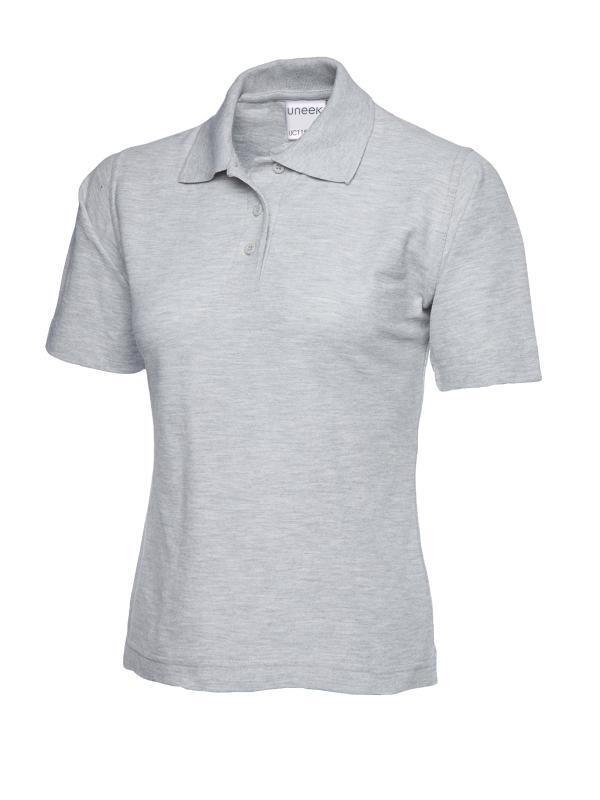 Uneek Clothing UC115 Heather Grey Ladies Active Cotton Poloshirt