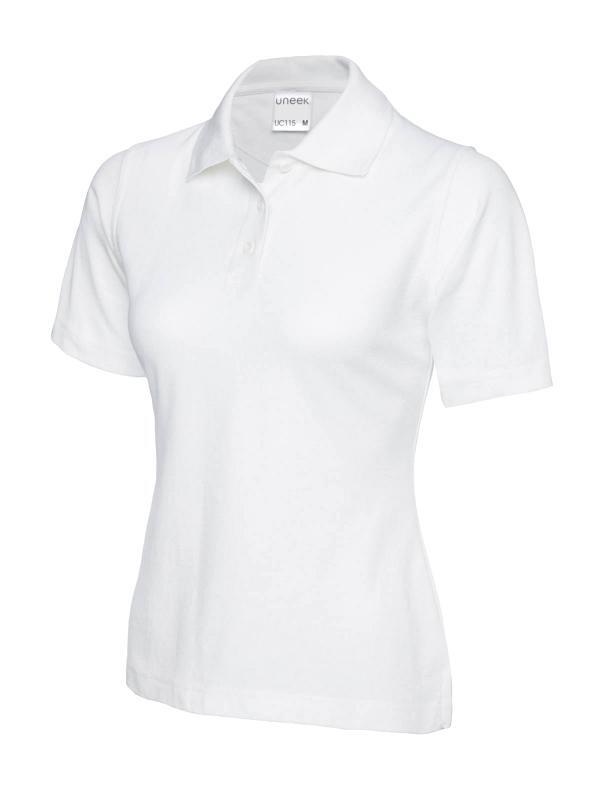 Uneek Clothing UC115 White Ladies Active Cotton Poloshirt