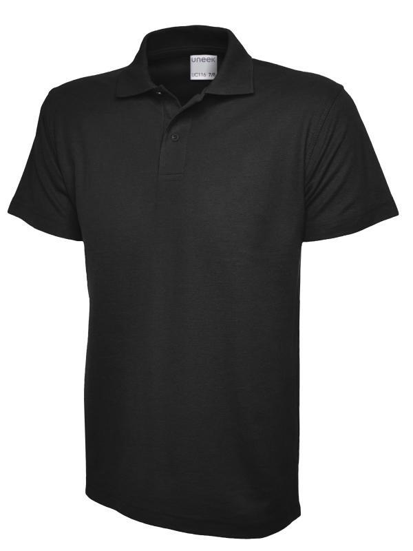 Uneek Clothing UC116 Black Childrens Active Cotton Poloshirt