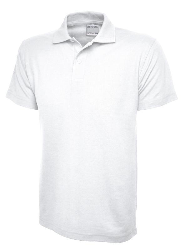 Uneek Clothing UC116 White Childrens Active Cotton Poloshirt