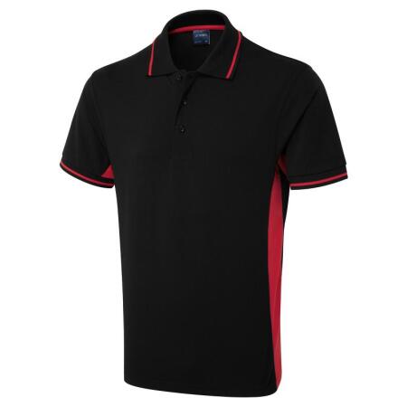 Uneek Clothing UC117 Black/Red Two Tone Polo Shirt