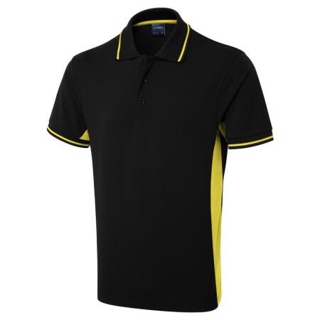 Uneek Clothing UC117 Black/Yellow Two Tone Polo Shirt