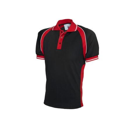 Uneek Clothing UC123 Black/Red Sports Poloshirt