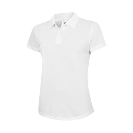 Uneek Clothing UC128 White Ladies Ultra Cool Workwear Poloshirt