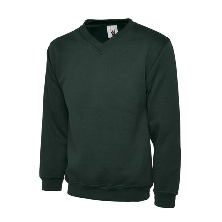 Uneek Clothing UC204 Bottle Green Classic V-Neck Sweatshirt