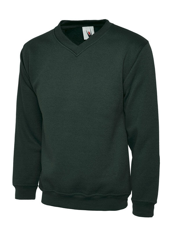 Uneek Clothing UC204 Bottle Green Classic V-Neck Sweatshirt