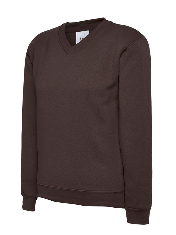Uneek Clothing UC206 Brown Childrens Classic V-Neck Sweatshirt