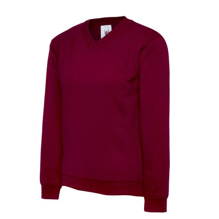 Uneek Clothing UC206 Maroon Childrens Classic V-Neck Sweatshirt