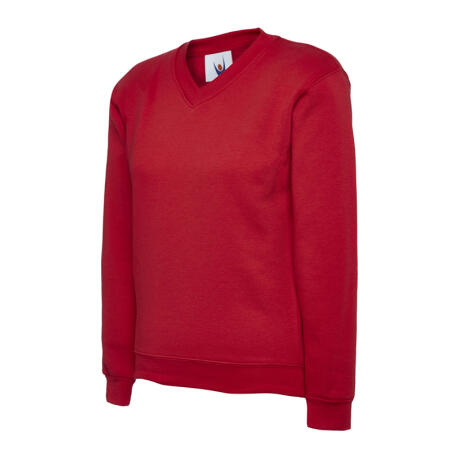 Uneek Clothing UC206 Red Childrens Classic V-Neck Sweatshirt