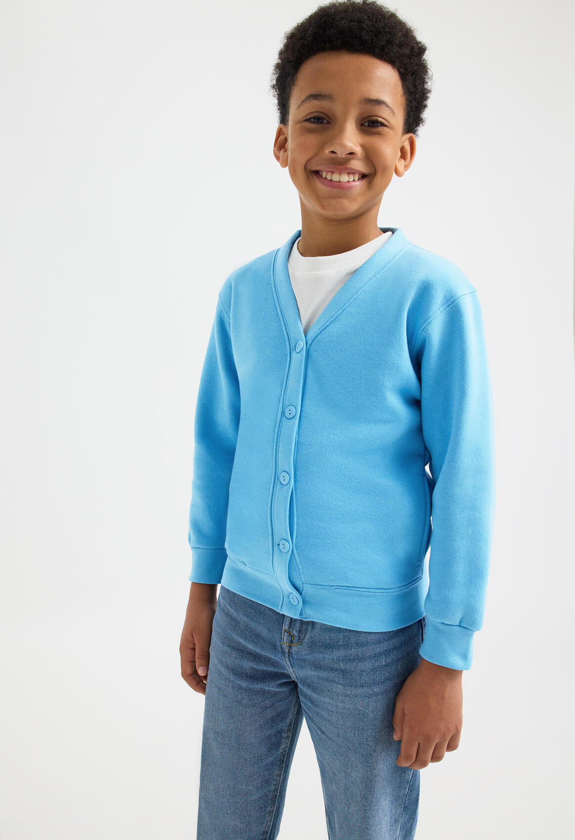 UC207 Maroon Childrens Classic Cardigan - Image 2
