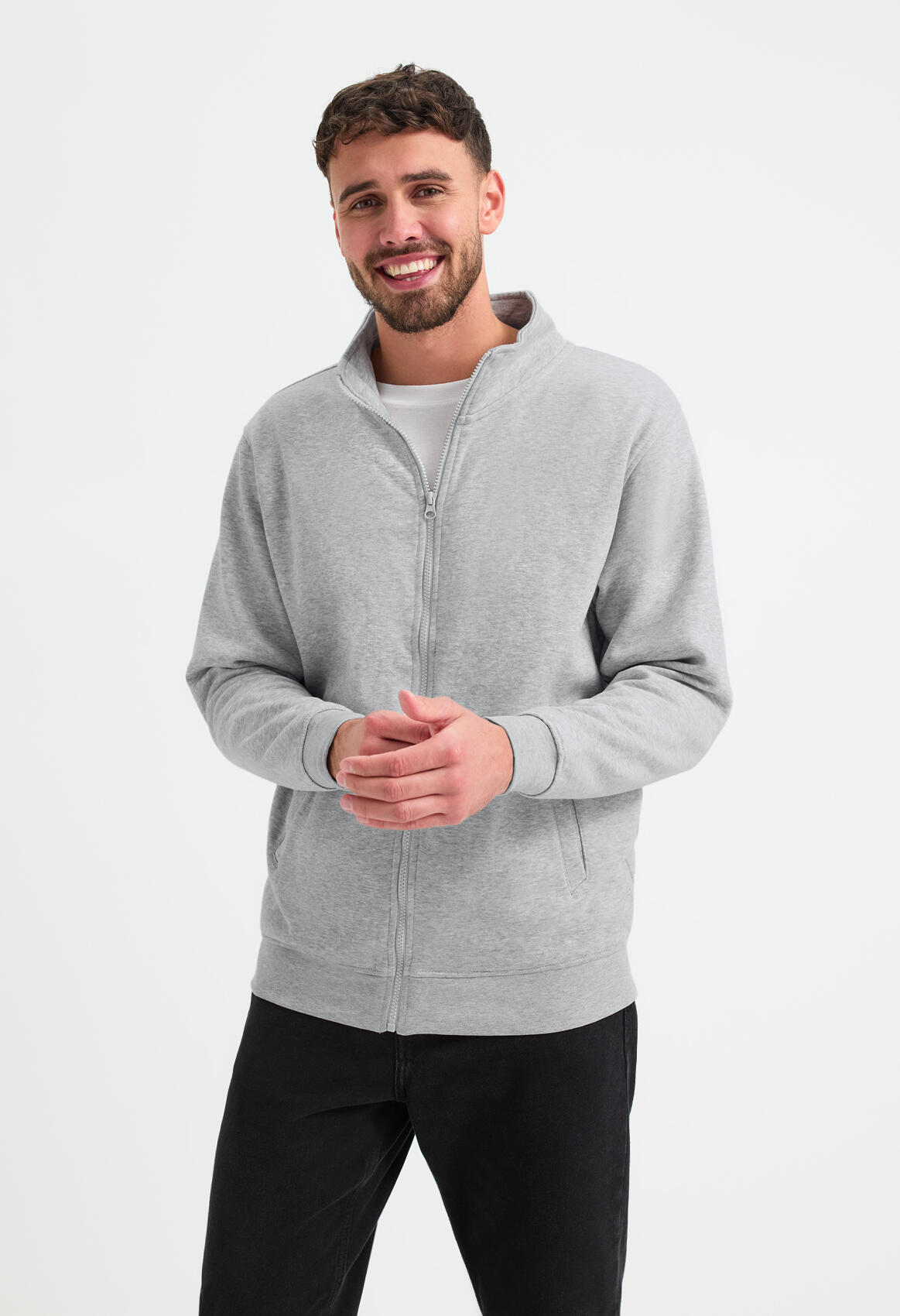 UC212 Black Deluxe Unisex Sweat Jacket - Image 2