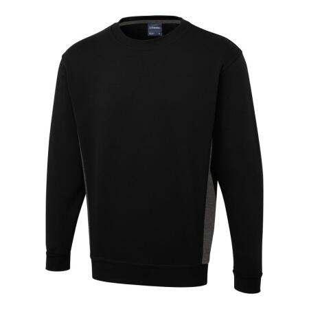Uneek Clothing UC217 Black/Charcoal Two Tone Crew Neck Sweatshirt