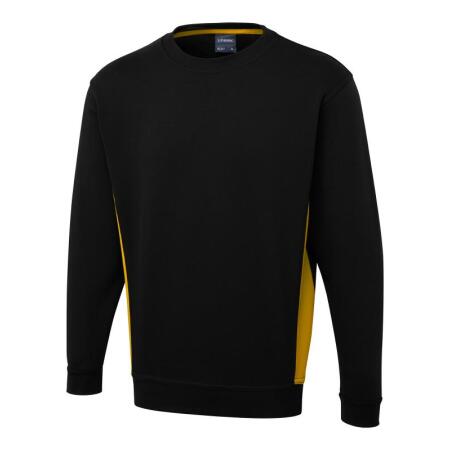 Uneek Clothing UC217 Black/Yellow Two Tone Crew Neck Sweatshirt