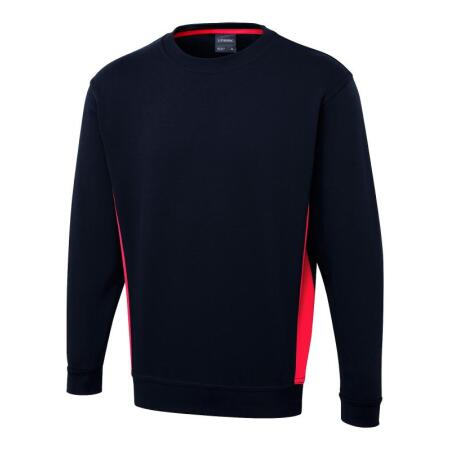 Uneek Clothing UC217 Navy/Red Two Tone Crew Neck Sweatshirt