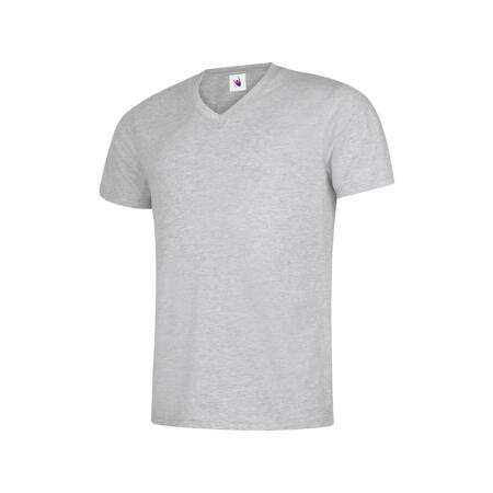 Uneek Clothing UC317 Heather Grey Classic V Neck T-shirt