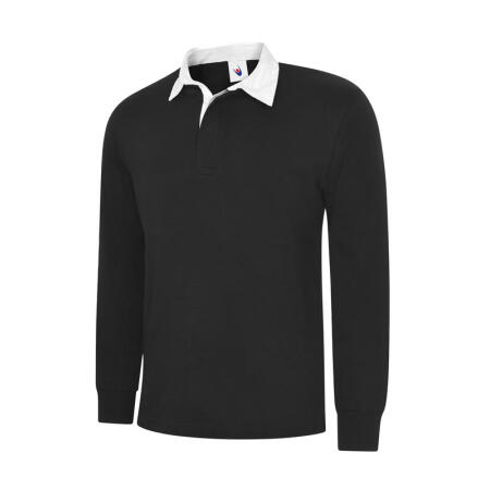 Uneek Clothing UC402 Black Classic Rugby Shirt