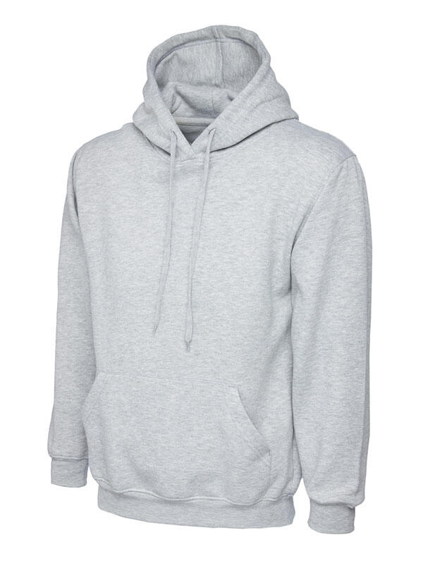 Uneek Clothing UC502 Heather Grey Classic Hooded Sweatshirt
