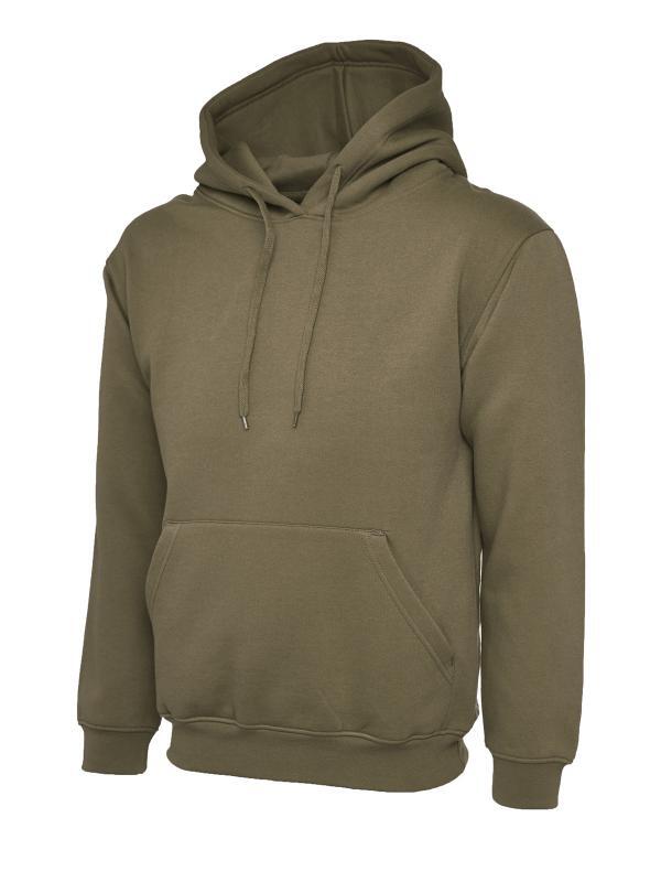 Uneek Clothing UC502 Military Green Classic Hooded Sweatshirt
