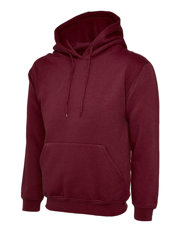 Uneek Clothing UC502 Maroon Classic Hooded Sweatshirt