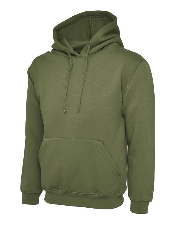 Uneek Clothing UC502 Olive Classic Hooded Sweatshirt