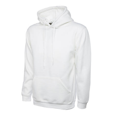 Uneek Clothing UC502 White Classic Hooded Sweatshirt