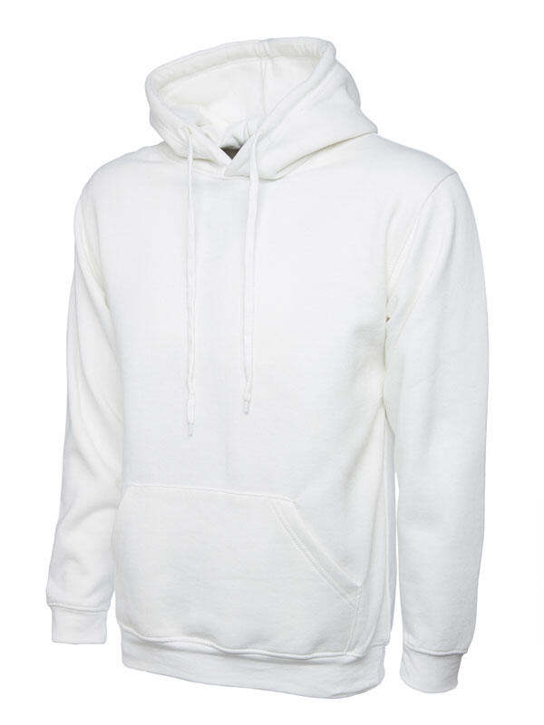 Uneek Clothing UC502 White Classic Hooded Sweatshirt