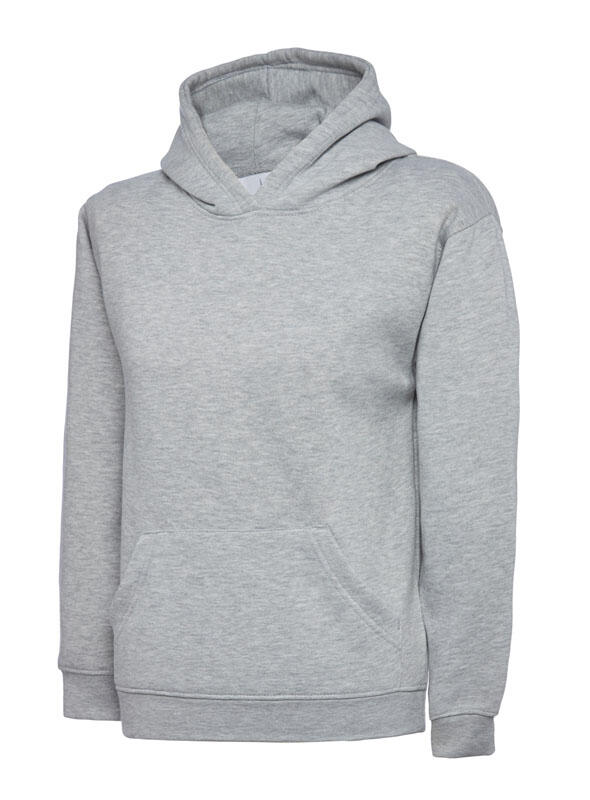 Uneek Clothing UC503 Heather Grey Childrens Classic Hooded Sweatshirt